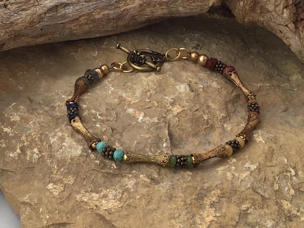 Chakra, Semi-Precious, Vintage brass beads