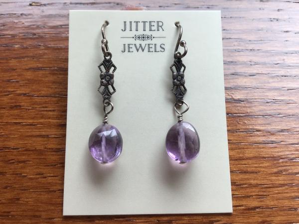 Earring, Amethyst and marcasite picture