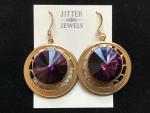 Earring repurposed vintage Amethyst Swarovski