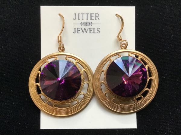 Earring repurposed vintage Amethyst Swarovski picture