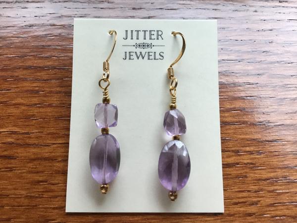 Earring of Amethyst and gold picture