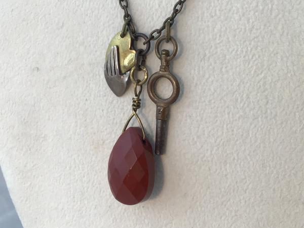 Necklace Red Poppy Jasper Teardrop picture