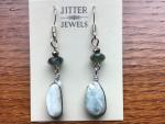 Earring of Larimar and Moss Agate