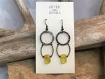 Earring, Lemon Quartz, contemporary componeants