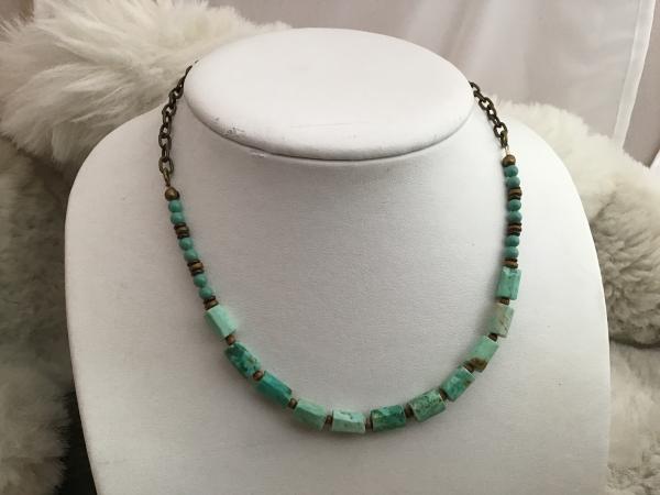 Necklace, African Turquoise, bronze cihain picture