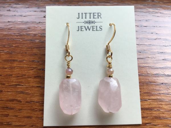 Earring of Rose Quartz and Pink Tourmaline picture