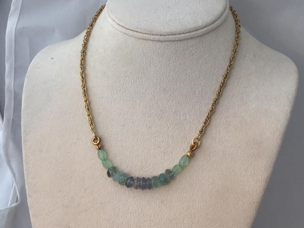 Necklace, Tanzanite, Fluorite, Green Calcite