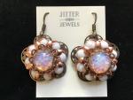 Earring repurposed vintage copper and opal