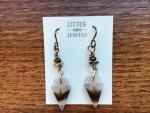 Earring repurposed vintage agate arrowhead