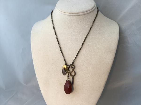 Necklace Red Poppy Jasper Teardrop picture