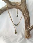 Labradorite teardrop, with Opal, Sodalite, Vesuvianite, Two strands