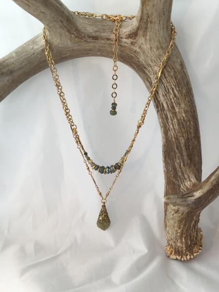 Labradorite teardrop, with Opal, Sodalite, Vesuvianite, Two strands picture