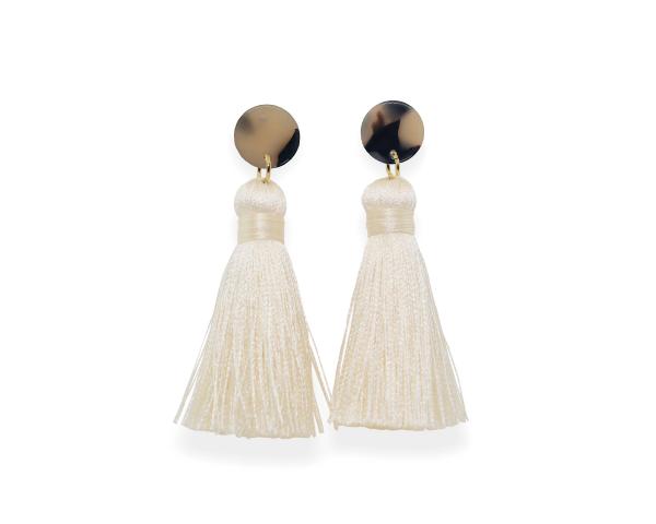 Light Tortoise Tassel Earrings