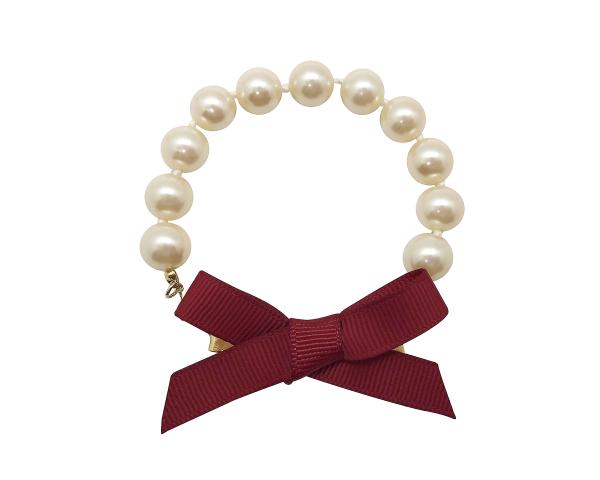 Garnet Bow Pearl Bracelet picture