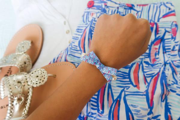 Lilly Pulitzer Inspired Bow Pearl Bracelet | Red Right Return picture