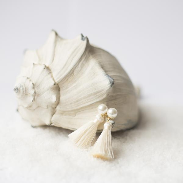 Pearl Tassel Earrings | Ivory picture