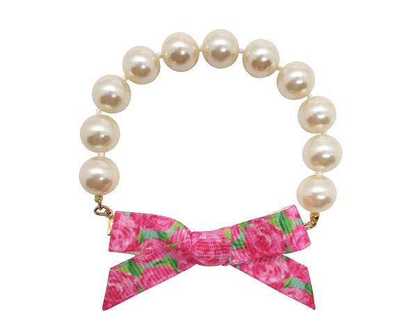 Lilly Pulitzer Inspired Bow Pearl Bracelet | Hotty First Impression