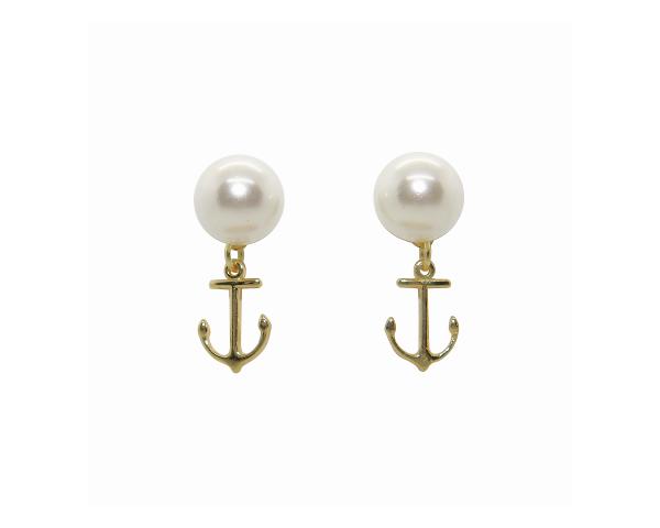 Drop Anchor Pearl Studs