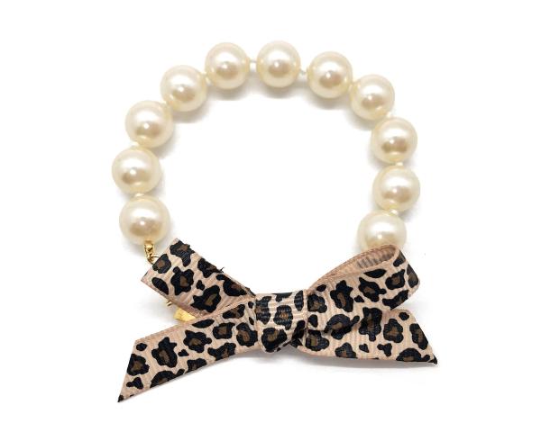 Leopard Bow Pearl Bracelet