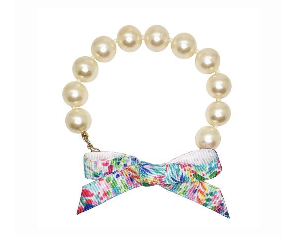 Lilly Pulitzer Inspired Bow Pearl Bracelet | Catch the Wave picture