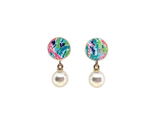 Lilly Pulitzer Inspired Studs - Let's Cha Cha
