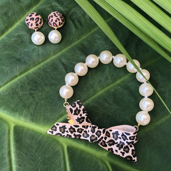 Leopard Studs with Drop Pearls picture