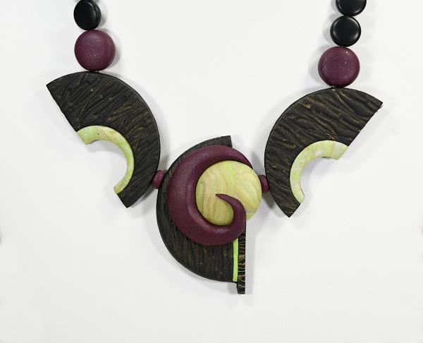 N20-10 Polymer Clay and Onyx Necklace picture