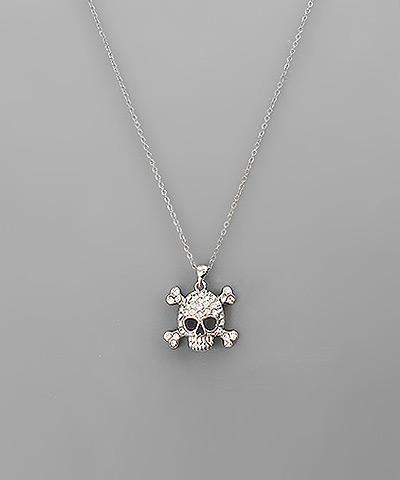 Pave Gasparilla Skull Necklace