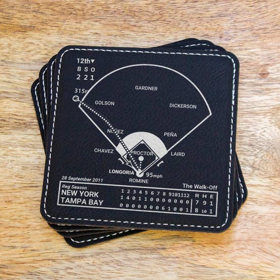 Tampa Bay Rays Leatherette Greatest Plays Coasters