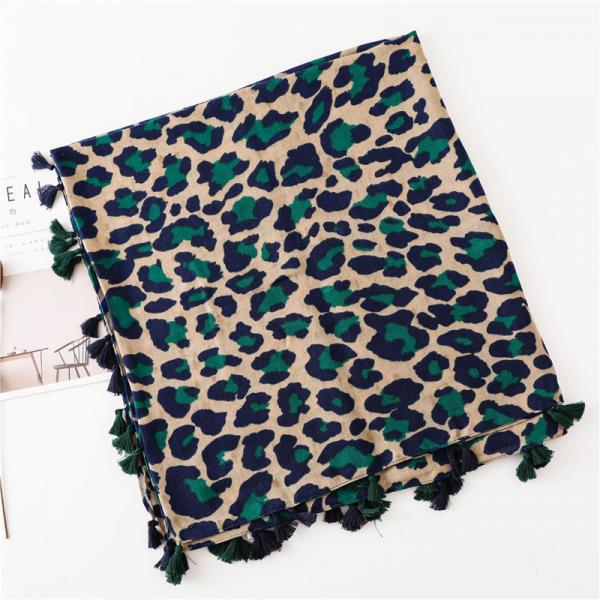 Leopard Scarf - Teal picture