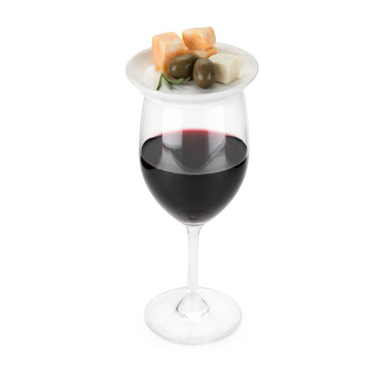 Ceramic Wine Glass Topper Appetizer Plates picture