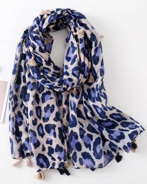 Leopard Scarf - Blue picture