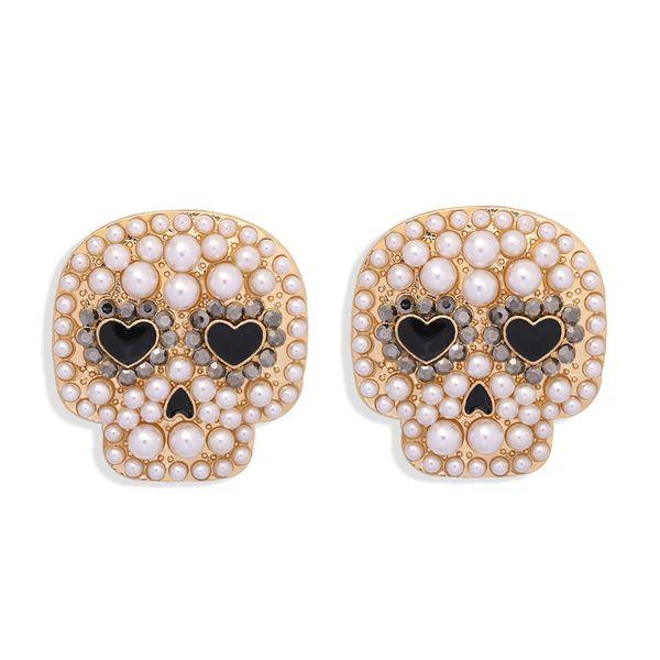 Gasparilla Pearl Skull Earrings