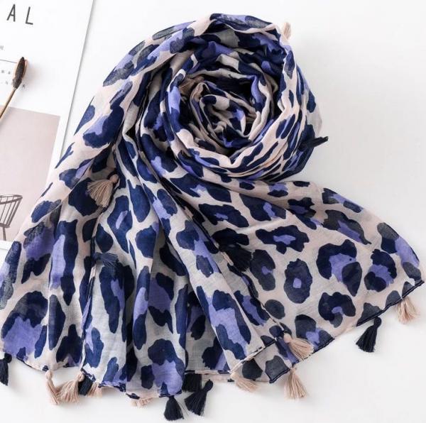 Leopard Scarf - Blue picture