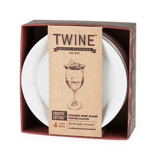 Ceramic Wine Glass Topper Appetizer Plates picture