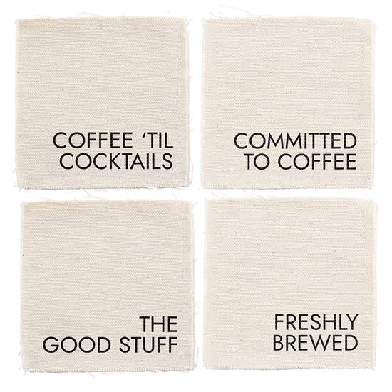 Coffee Lovers Canvas Coasters