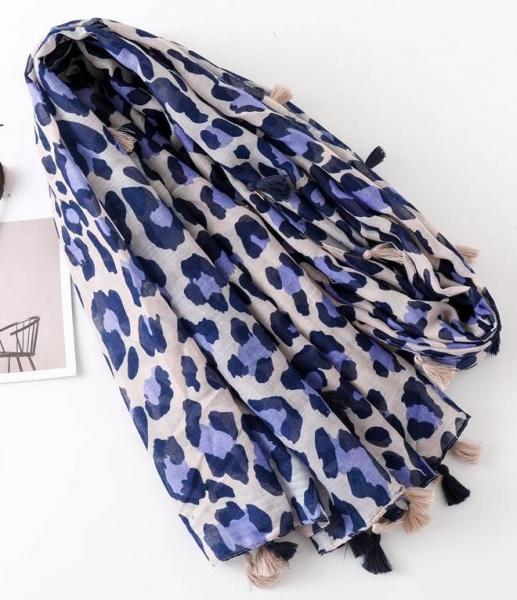 Leopard Scarf - Blue picture