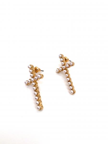 Coco Pearl Cross Earrings picture