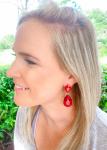 Ruby Red Drop Earrings