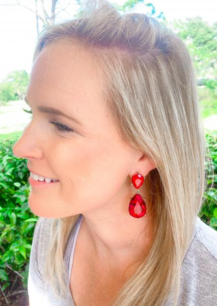 Ruby Red Drop Earrings