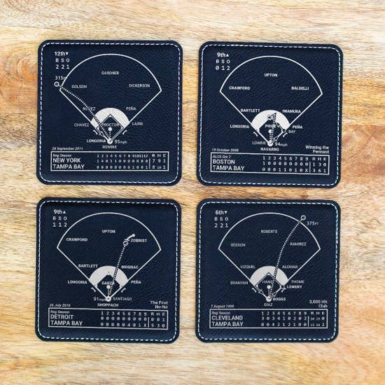 Tampa Bay Rays Leatherette Greatest Plays Coasters picture