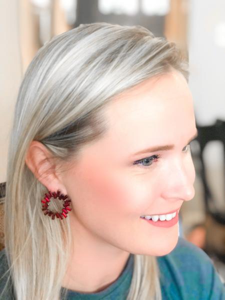 Erin Sunburst Earrings - Red picture