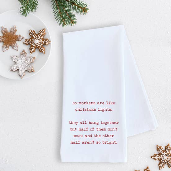 Co-Workers & Christmas Lights Tea Towel