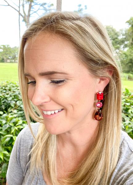 Red Asymmetrical Gracie Drop Earrings picture