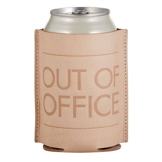 Out Of Office Leather Koozie