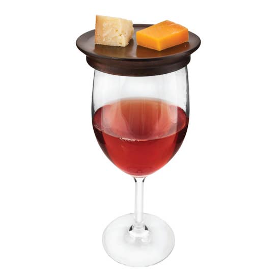 Mahogany Wine Glass Topper Appetizer Plates