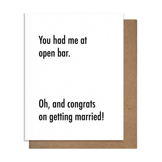 Wedding Open Bar Card picture