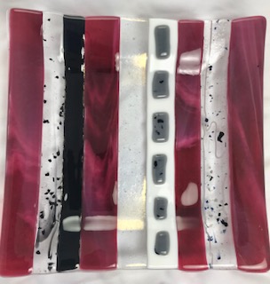 Host/Hostess Funky Art Glass Plates - Square picture