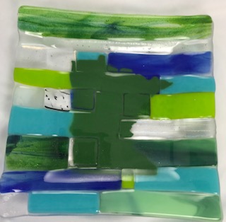 Host/Hostess Funky Art Glass Plates - Square picture