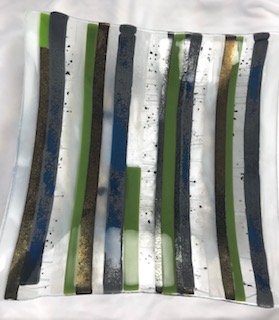 Large Art Glass Square Bowls